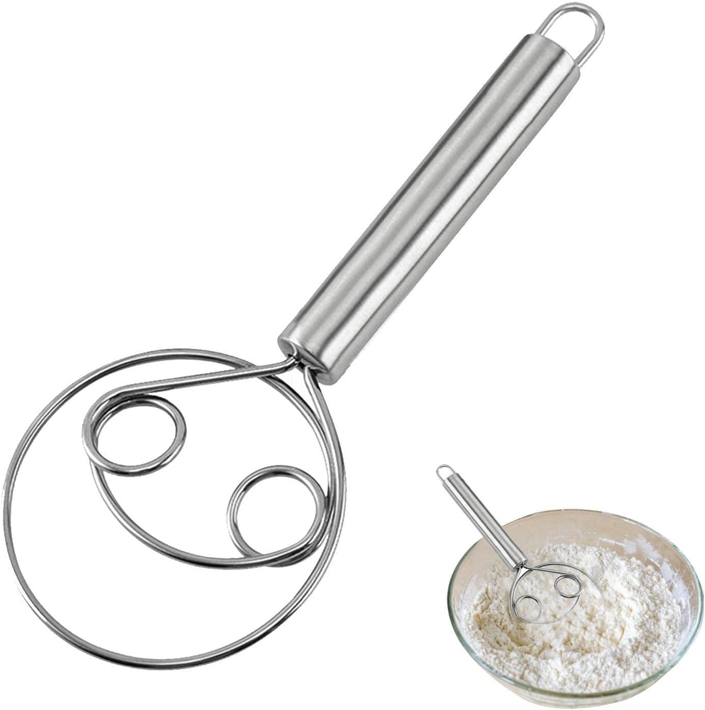 Dough Whisk Integrated Stainless Steel Whisks with Round