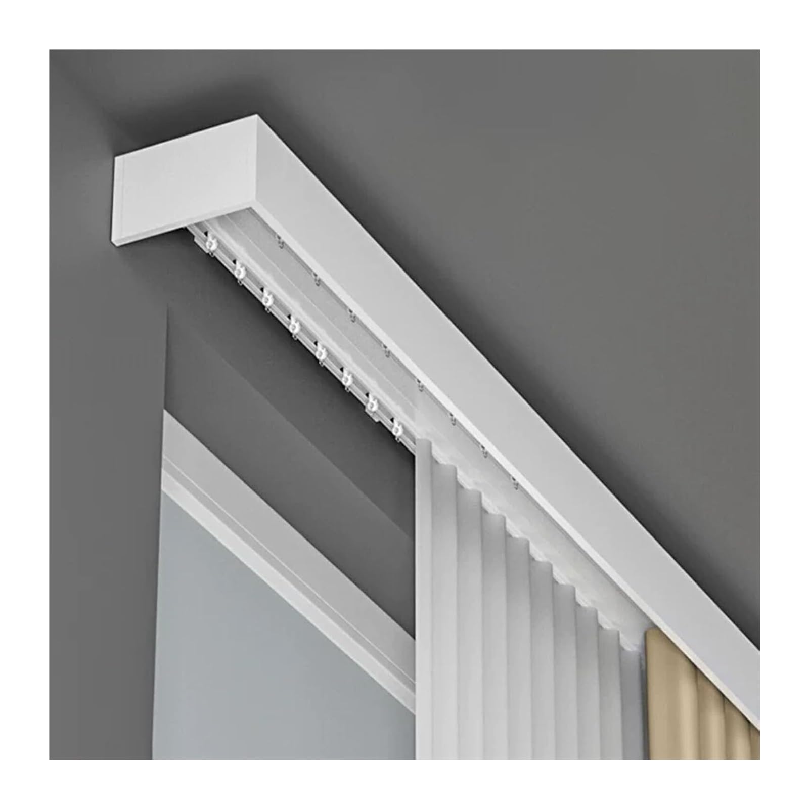 Curtain Track Double Tracks, Curtain Box Track Aluminum Multicolor 1.2-7m For Room Divider Wall Mount(4.8m/15.7ft)