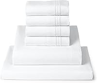 Mellanni Queen 6-Piece Sheet Set - Ultra Soft Brushed Microfiber, 16" Deep Pocket Cooling Sheets, Durable & Easy Care Bedding - White