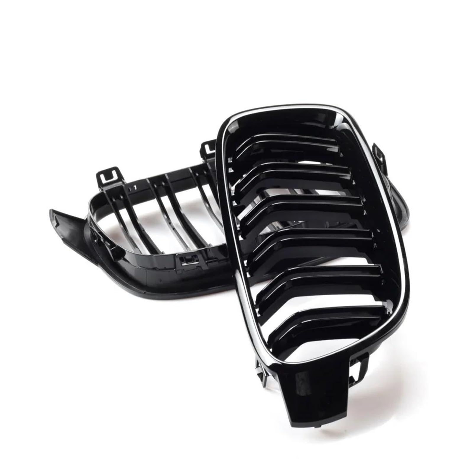 Parrilla Delantera Doble Listón Negro Brillo Para BMW F30 F80 – Juego L+R De Autobits