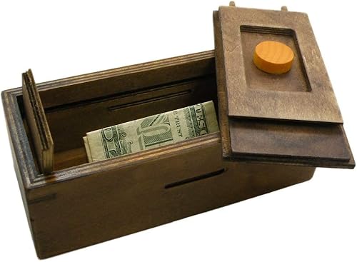 Miniatura 5 de Caja de rompecabezas Enigma Secret Discovery - Soporte para tarjetas de dinero y regalo en un candado mágico de madera con compartimento oculto,