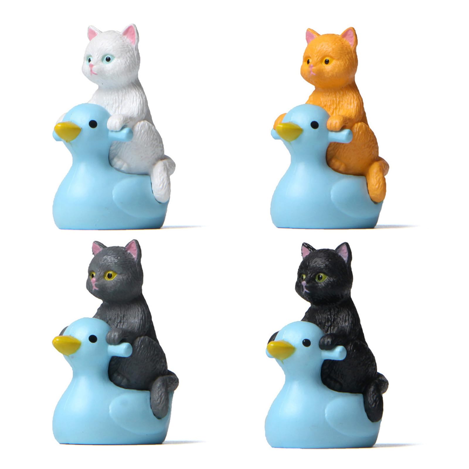ZBIianxer Sitting Ducks Cats Statue Educational Toy Figures Miniature Garden Figurines Cake Toppers Landscape Ornament Sitting Ducks Statue