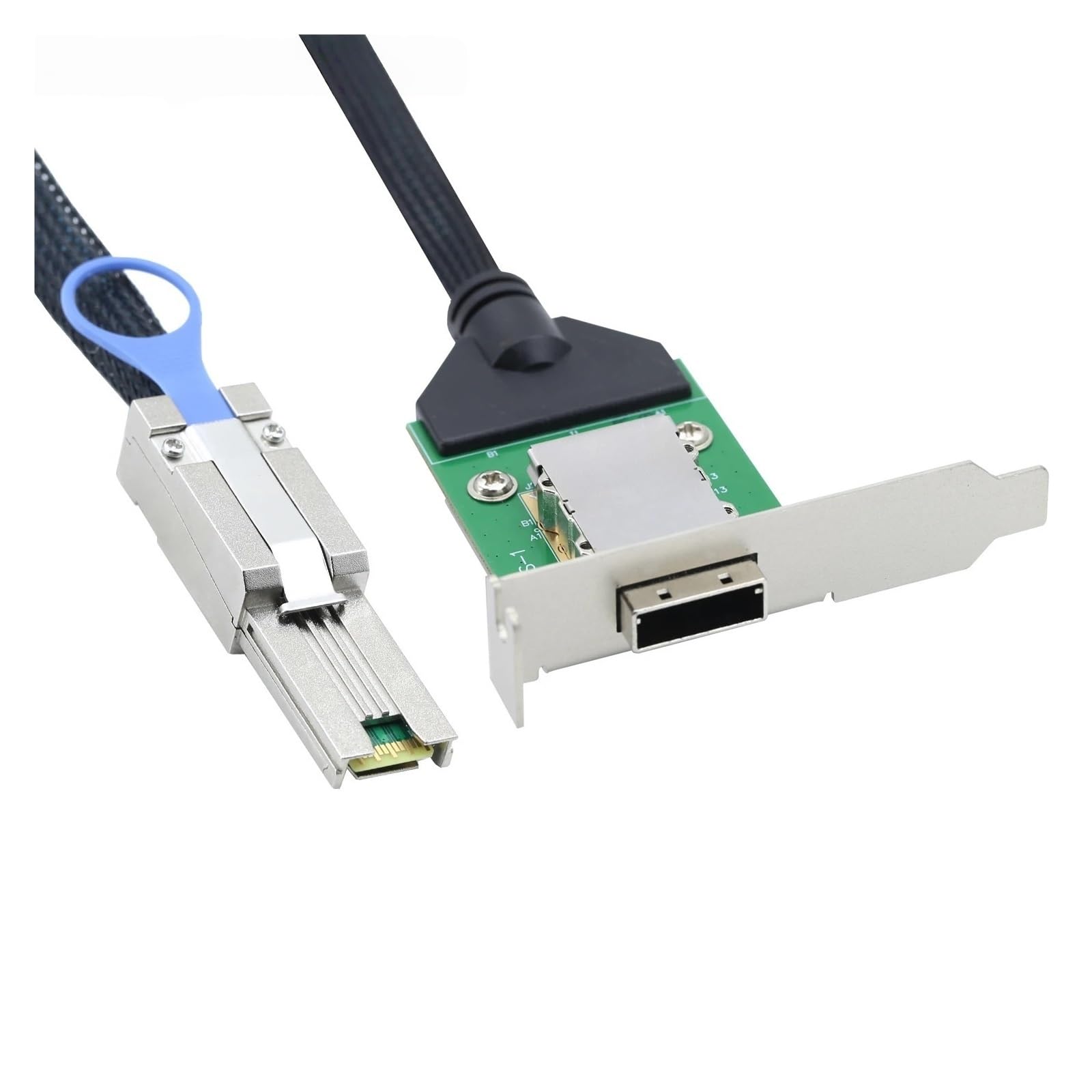 ZHANGLH Câble d'extension de 0,5 m mi ni S*A*S externe SFF-8088 mâle vers SFF-8088 femelle 26 broches PCBA avec support à profil bas 50 cm