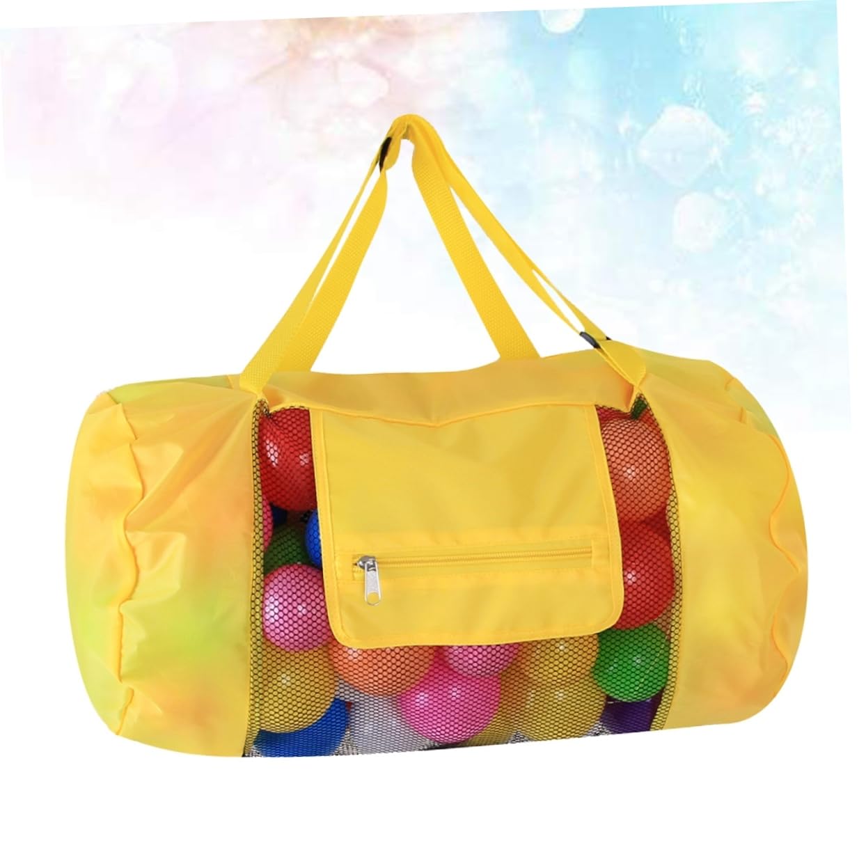 Ipetboom Portable Mesh Beach Bag Tote Storage Backpack for Swim S Yellow for Volleyball Soccer Beach Accessories