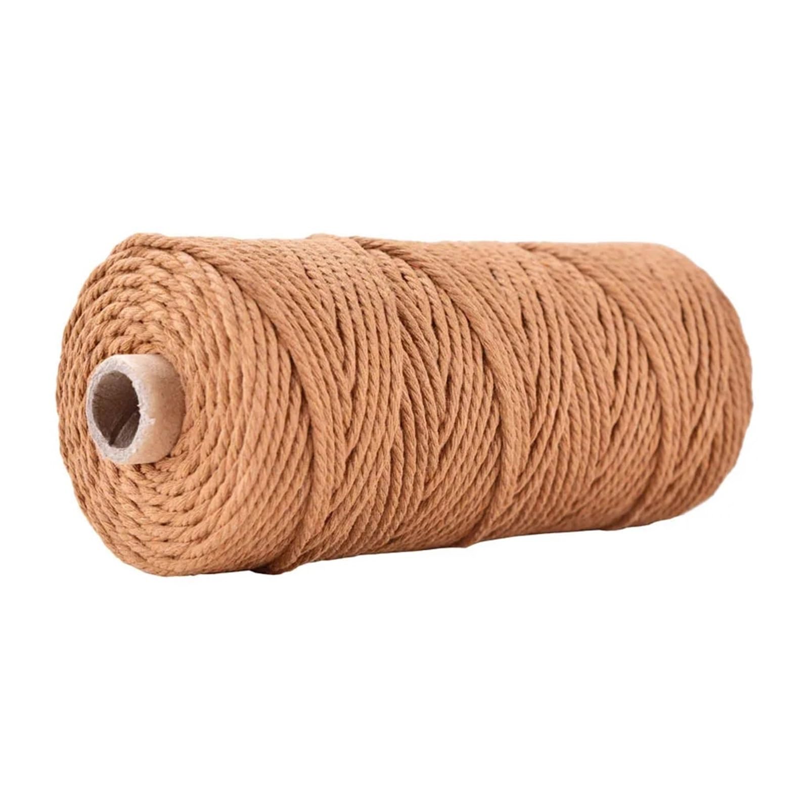 Cotton Twine String, Cotton Macrame Rope 3mm x 100m Multicolor For DIY Craft(19 Caramel)