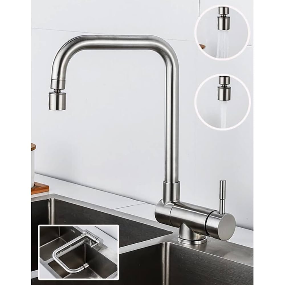 ZXDTVFGN 蛇口 360 回転 折りたたみ式 つや消しニッケル