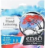 PILOT Enso Kakuno Red Maple Hand Lettering Calligraphy Set with CNT40 Converter, 2 Nib Sizes (Fine...