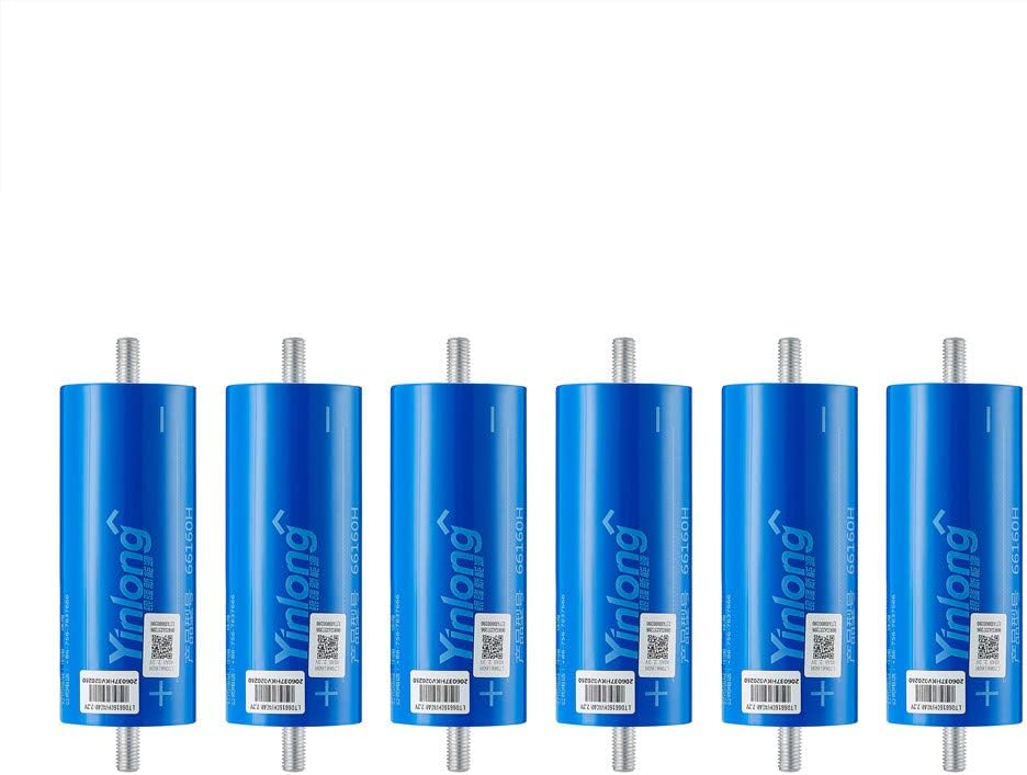6pcs Original Yinlong 2.3V 66160 45Ah LTO Battery Cell for car Audio,UPS, Solar Energy Storage System