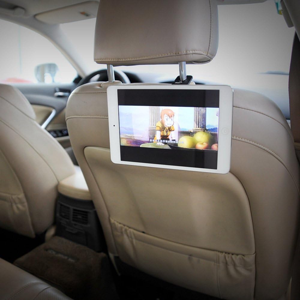 Car Rear Seat Headrest Mount and Ring Holder for Kindle, Apple iPhone, iPad Air/Mini, Samsung, Sony, LG, etc. (Gold Ring Holder)