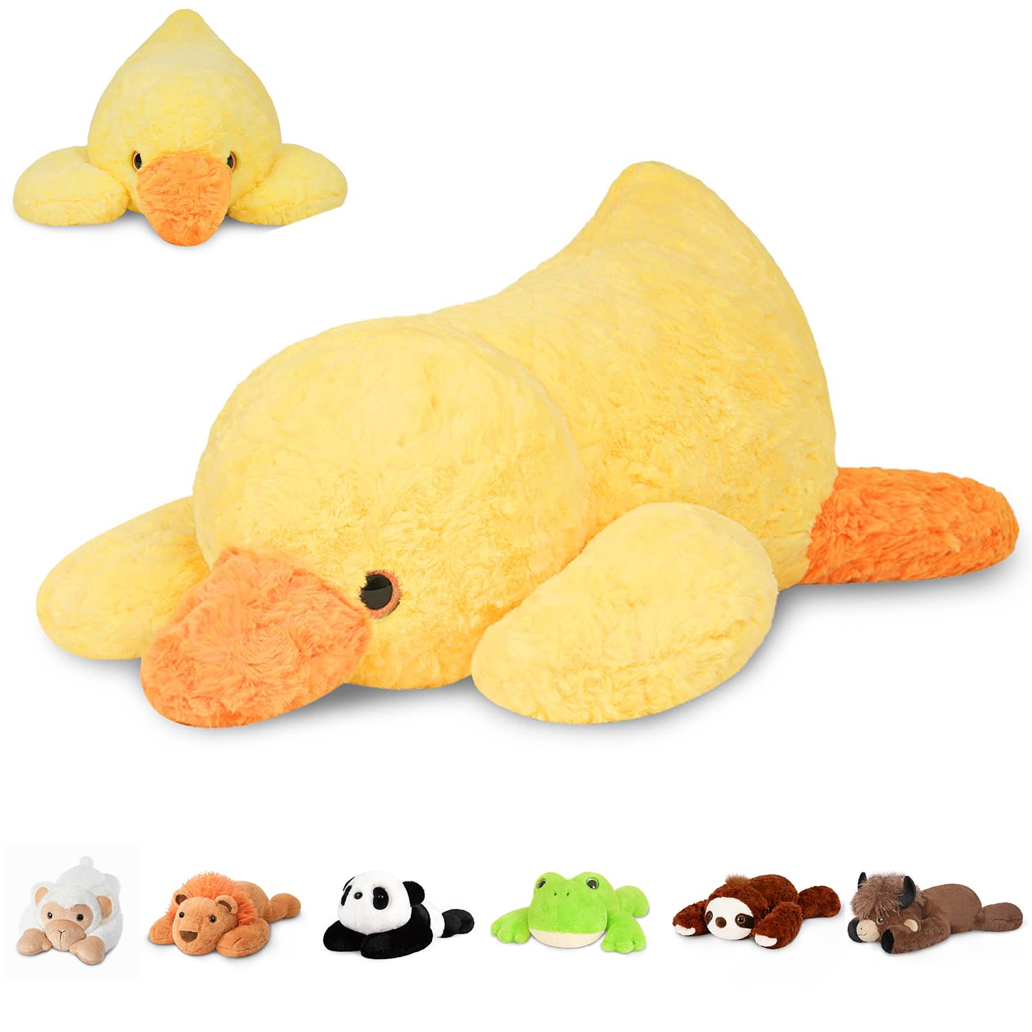 Niuniu Daddy Duck Weighted Stuffed Animal, Plush Pillow for Kids and Adults