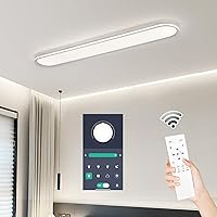 Vista 1 de Lámpara de techo LED de metal regulable de 47.1 pulgadas, delgada, con borde iluminado, lámparas de techo lineales de espectro completo de 65 W