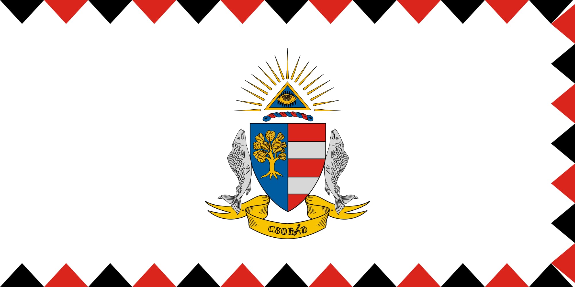 Drapeau Large Csobád pour décoration de mairie et événements locaux