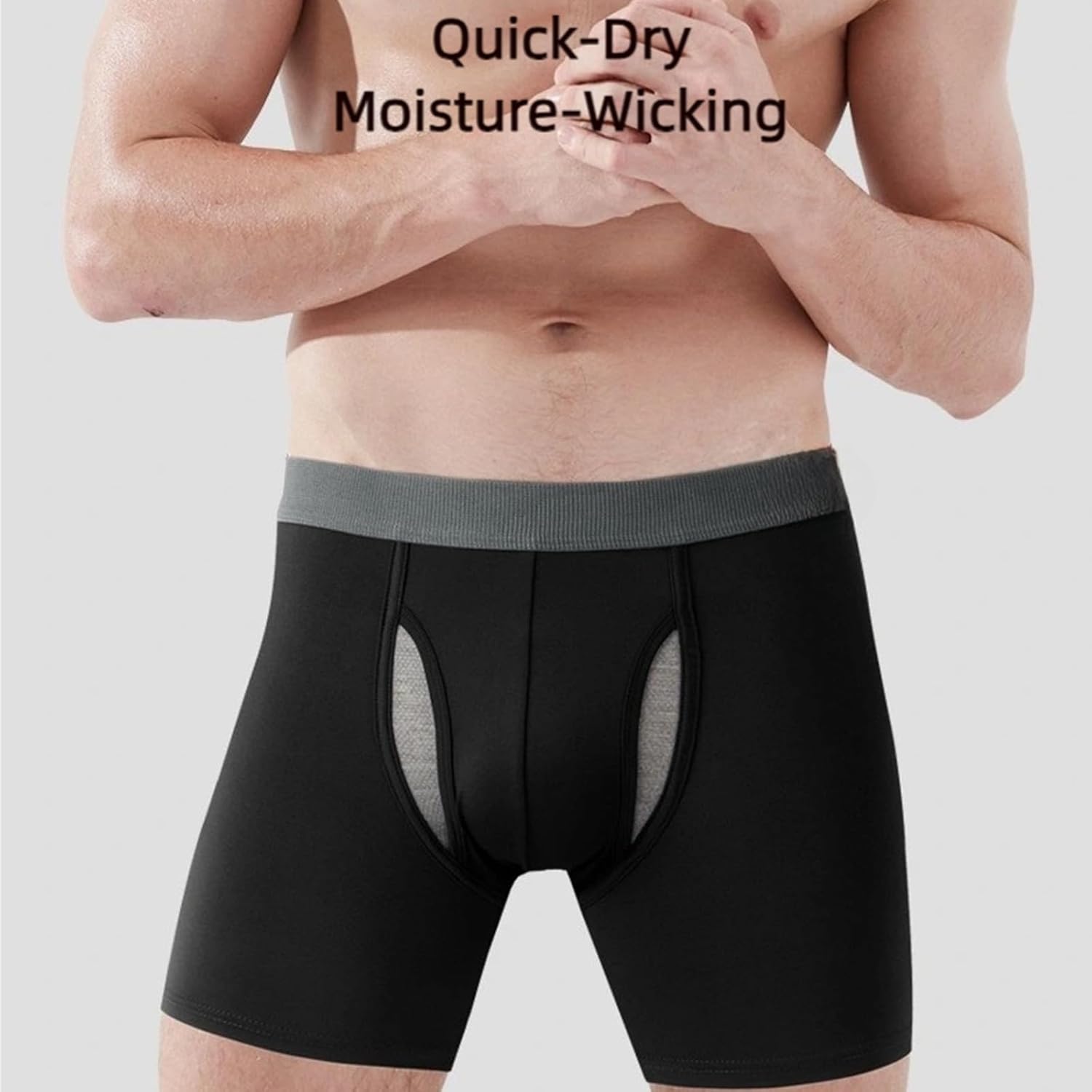 Men's Cotton Boxer Briefs Pack - Soft Cotton Underwear for Men with Y-Shaped Support Pouch, Moisture Wicking - Image 2