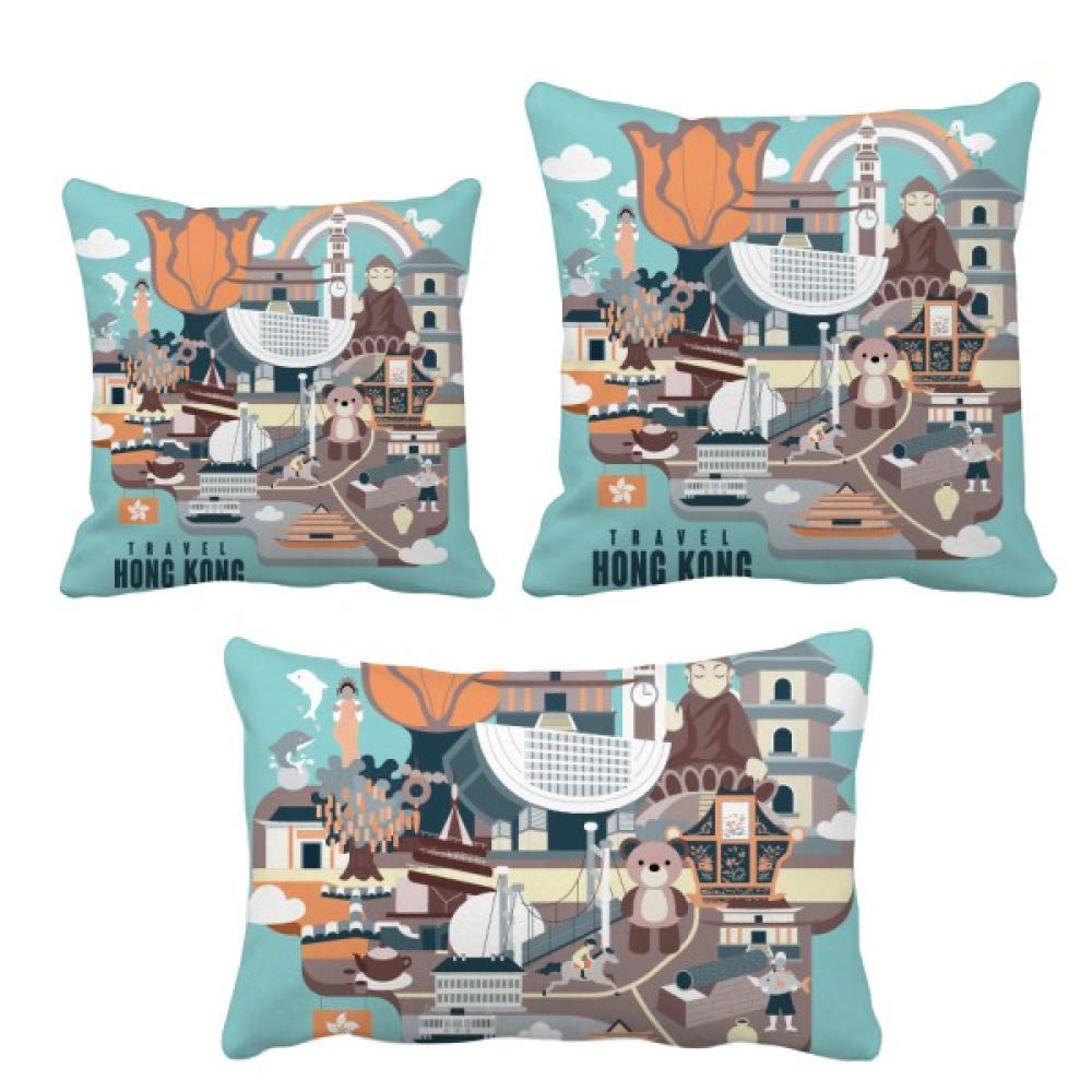 Housse de coussin Hong Kong pour décoration maison et canapé chic