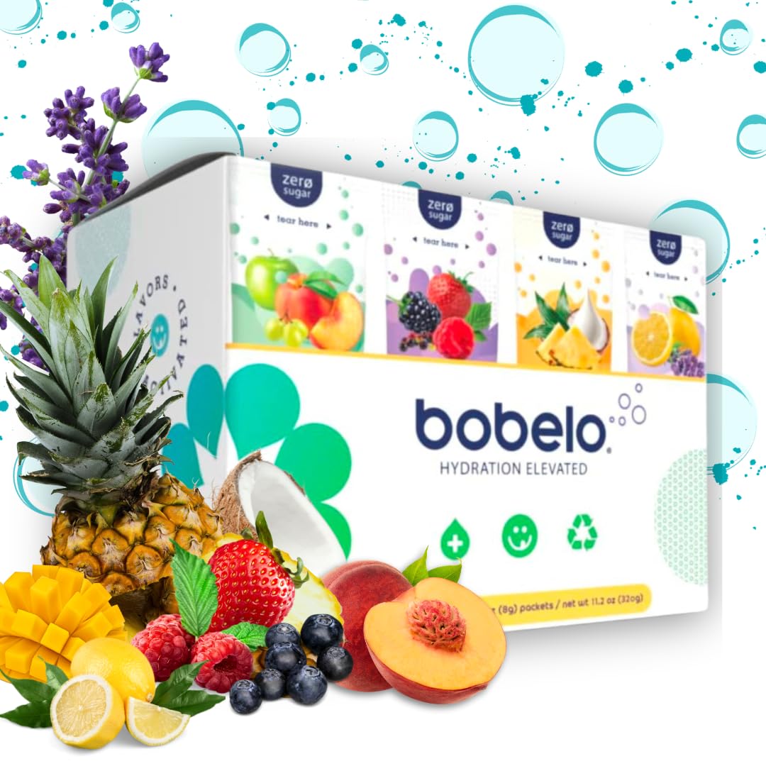 Bobelo Self Carbonating Hydration Packets, Variety, 40 Pack, Sparkling Water & Soda Alternative, Sugar Free Electrolytes Powder Packets, Water Enhancer Drink Mix, Low Calorie, Keto Friendly Bobelo Self Carbonating Hydration Packets, Variety, 40 Pack, Sparkling Water & Soda Alternative, Sugar Free Electrolytes Powder Packets, Water Enhancer Drink Mix, Low Calorie, Keto Friendly