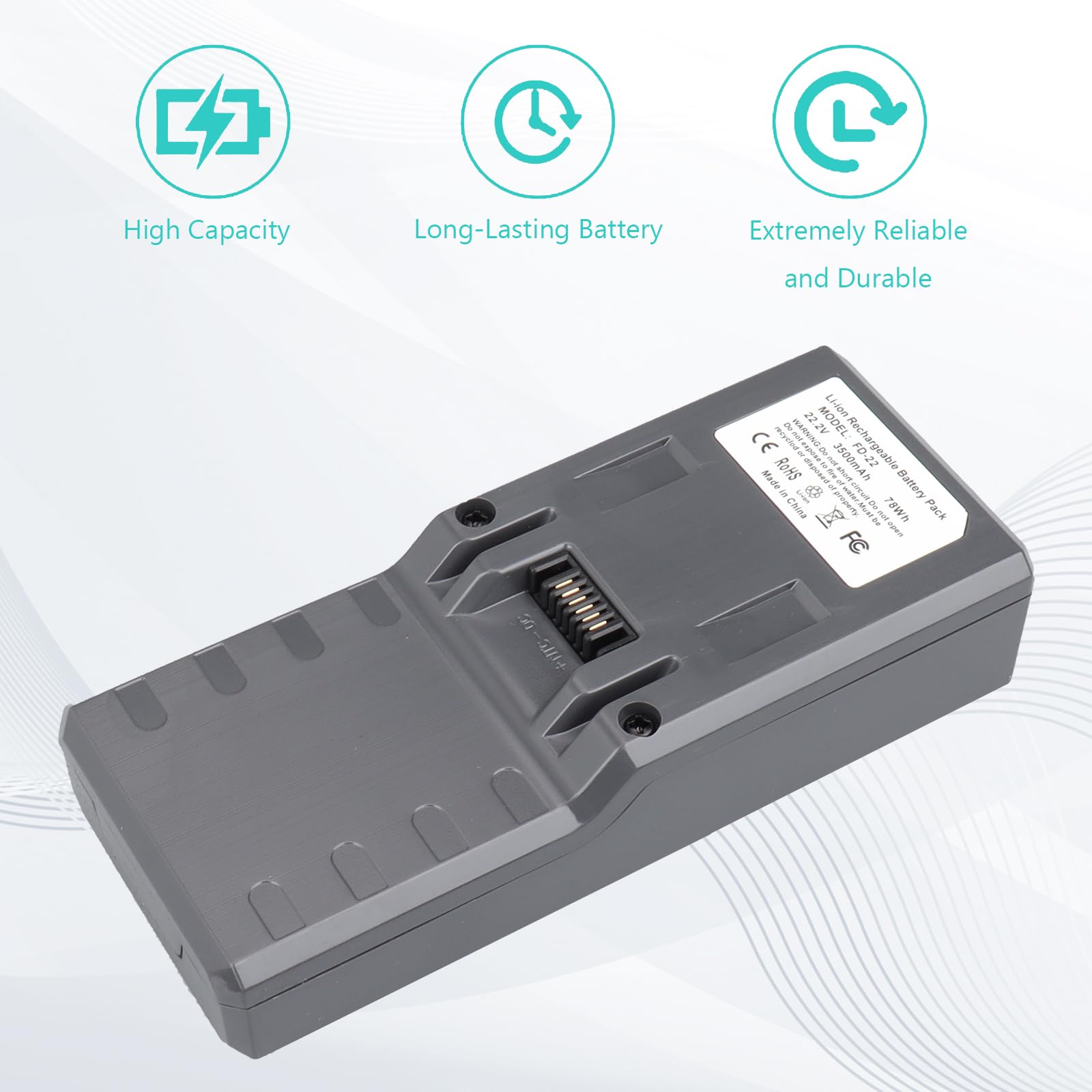 Batteria sostitutiva MXJFYY 22,2 V 3500 mAh per aspirapolvere Hoover Freedom serie FD22 FD22G 011, FD22RP 011, FD22L 001, FD22BC 011, FD22BR 001, modello 35601729