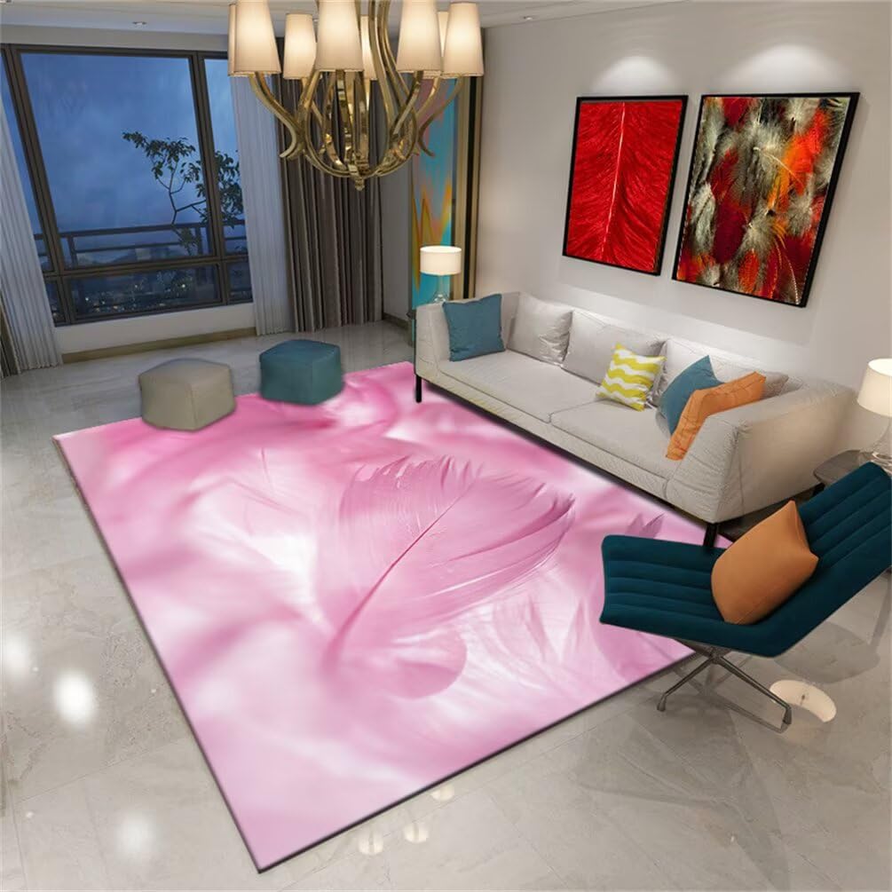 Tapis décoration intérieure rose 140x200cm pour salon et bureau