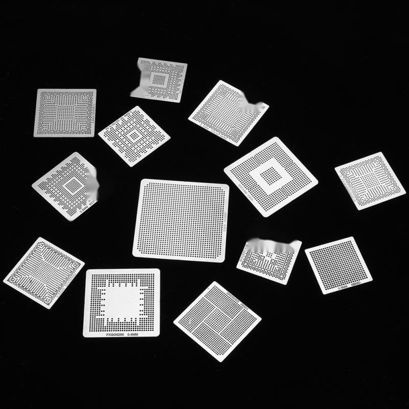 33pcs BGA Universal Reballing Rework Net Stencils Steel Template Mesh Directly Heat Set Kit