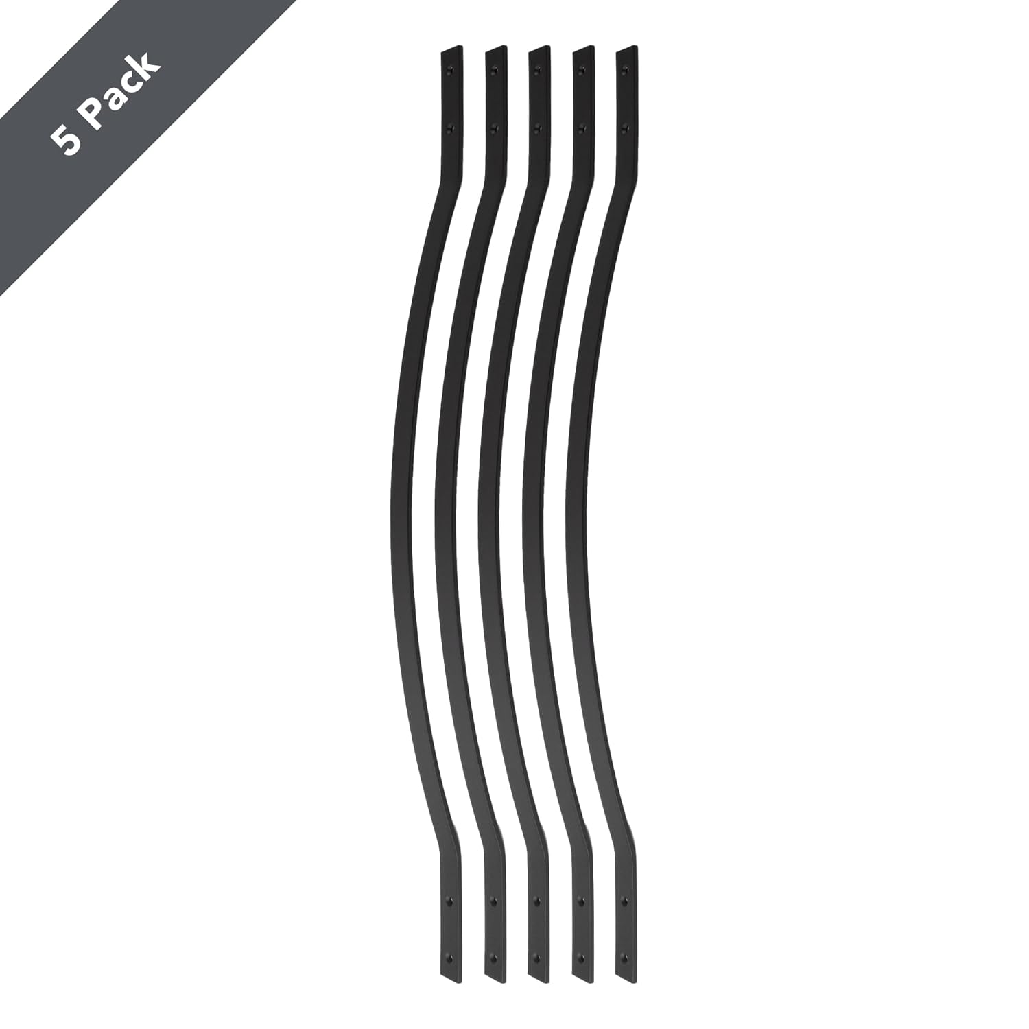 Deckorators 32-1/4 in. Textured Black Aluminum Arc Baluster (5-Pack)