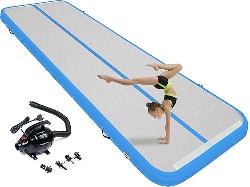 Colchoneta inflable de gimnasia de 131620 pies, 4.3 pies de ancho de 4 pulgadas de grosor, pistas de gimnasia con bomba de aire eléctrica para uso disponible en Yaxa Venezuela