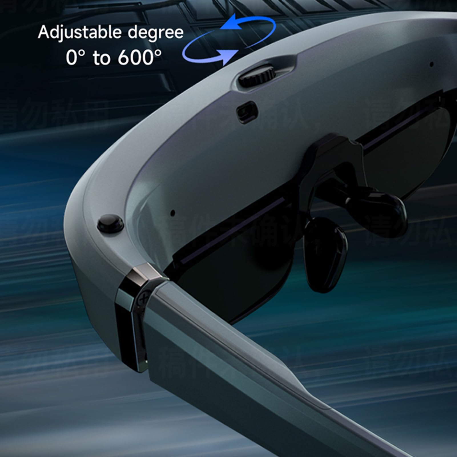 Vikye Occhiali VR, Display OLED 1080P da 400 Pollici, Occhiali Intelligenti per Film e Giochi 3D con Doppi Altoparlanti Integrati, Regolazione Miopia a 600°
