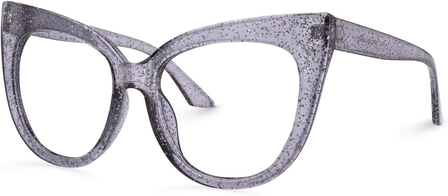 VOOGLAM Oversize Cat Eye Blue Light Glasses for Women Anti UV Eyestrain Dry Eyes Computer Phone TV Eyewear Carmine