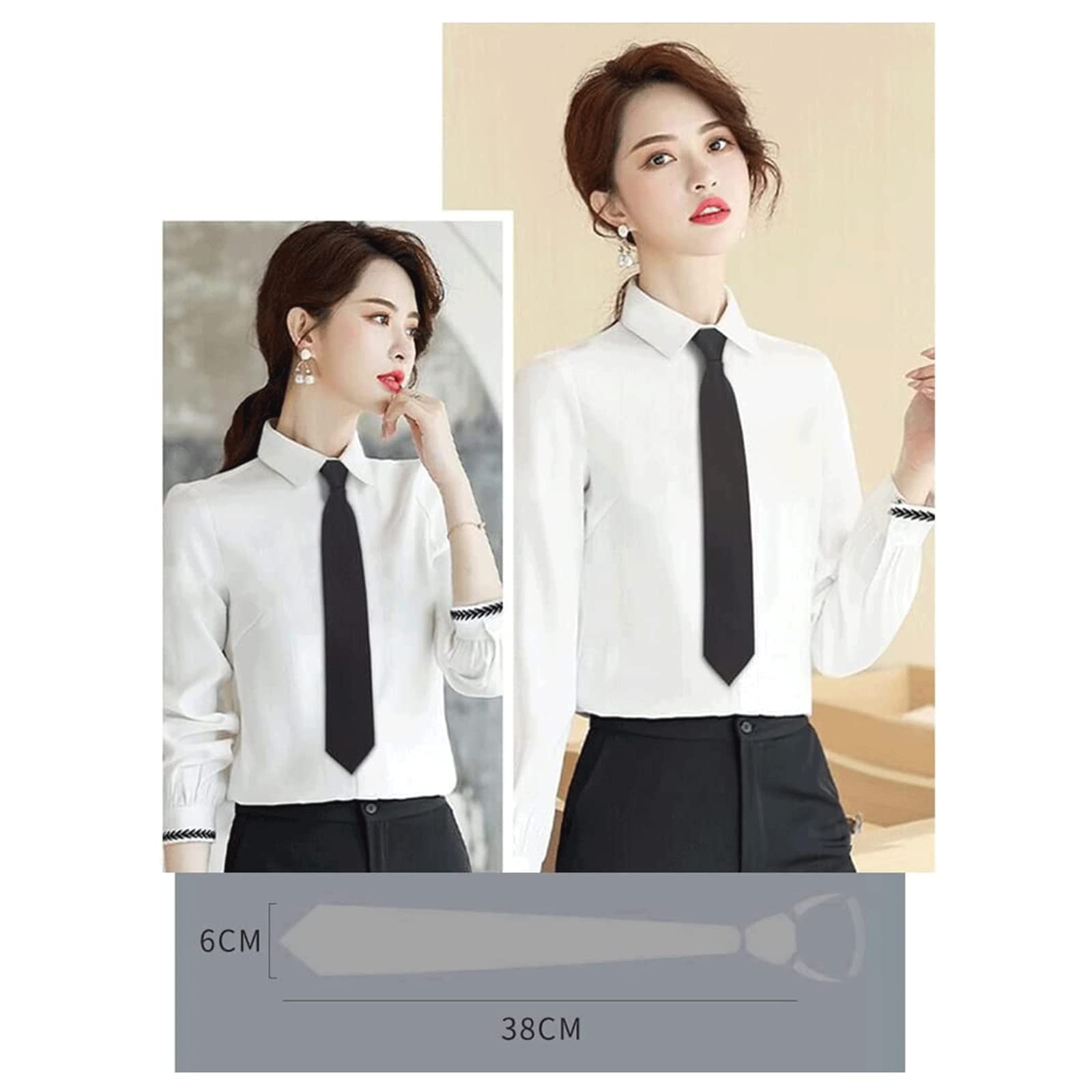Cravates for Femmes Simple Mode décontracté Cravate Fine Unisexe Rayure à la Main Polyester Cravate Formelle Cravate d'affaires,Cravates(Black)
