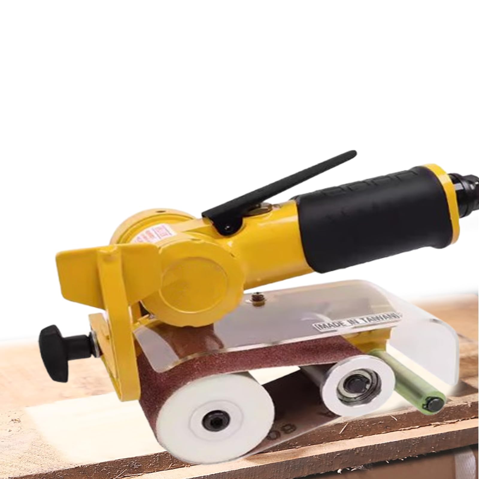 Eoweiot Pneumatic Air Belt Sander for Metal, High-Speed 10000RPM with 360 Rotation, Ideal for Deburring, Sanding, and Surface Finishing