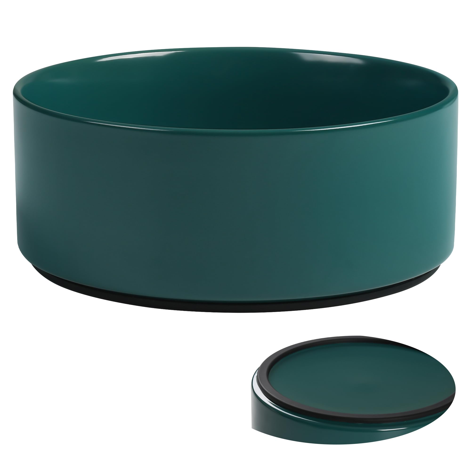 Large Dog Bowls, Non Slip Heavy Ceramic Dog Food and Water Bowl with Silicone Base, 8" Pet Feeding Bowl for Small, Medium, and Big Dogs (Green, 8 Inches)