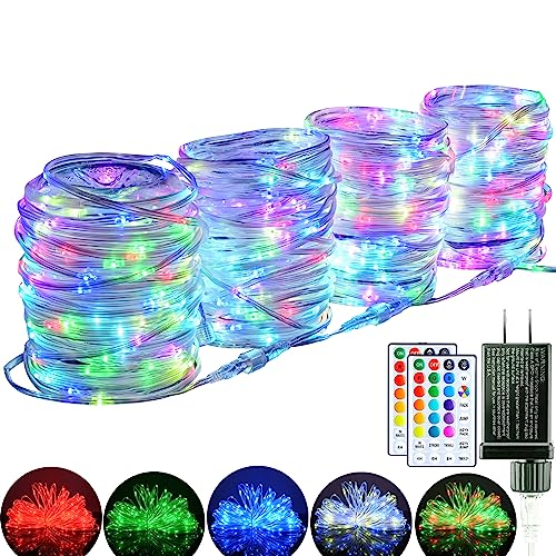 HAHOME 160Ft 480 LEDs Connectable Rope Lights, Color Changing Waterproof String Lights for Mother's Day,Easter Day,Halloween,Christmas Decor