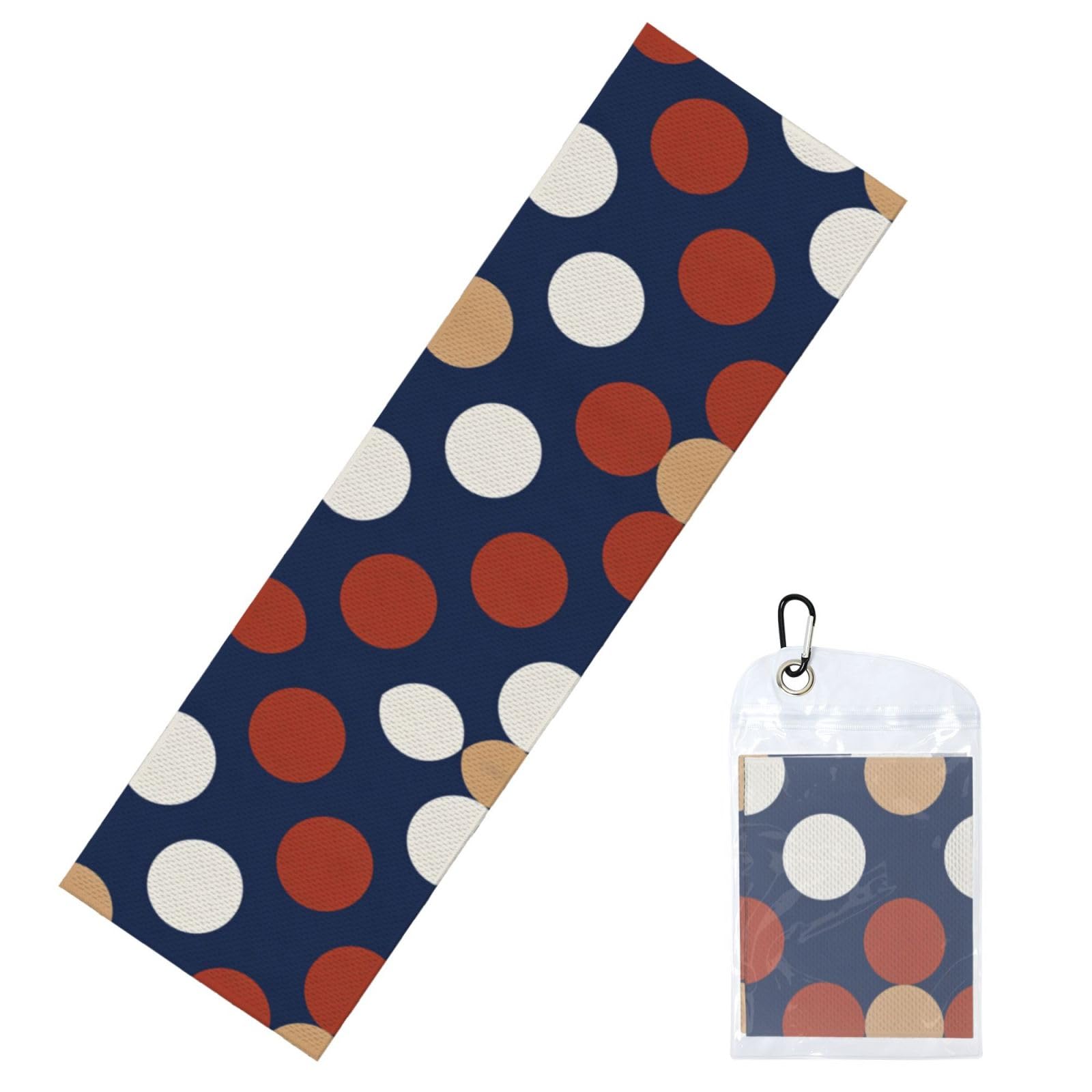 DUYIOKH Navy & Red Polka Dot Print Print Cooling Towel, Portable Towel for Gym Workout Golf Beach World Cup Sports Hot Weather