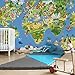 Produktbild Apalis Kindertapeten Vliestapeten Great And Funny Worldmap Fototapete Breit | Vlies Tapete Wandtapete Wandbild Foto 3D Fototapete für Schlafzimmer Wohnzimmer Küche | mehrfarbig, 94664
