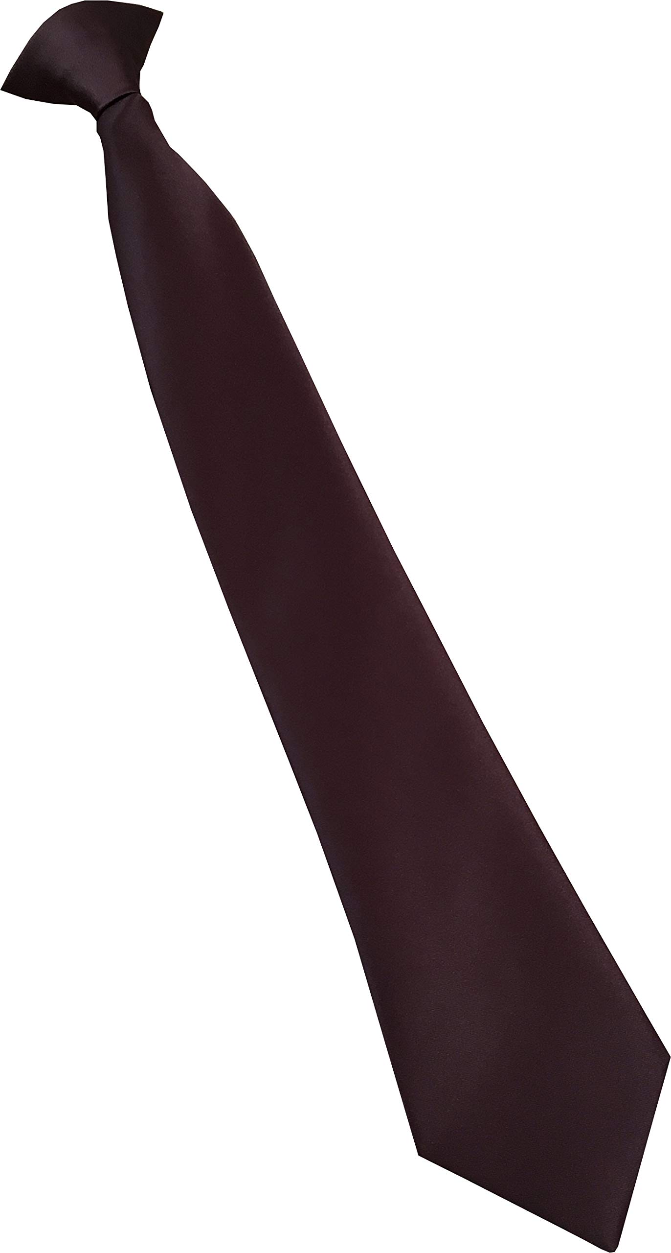 Great British Tie Club Boys Brown Satin Clip On Ties