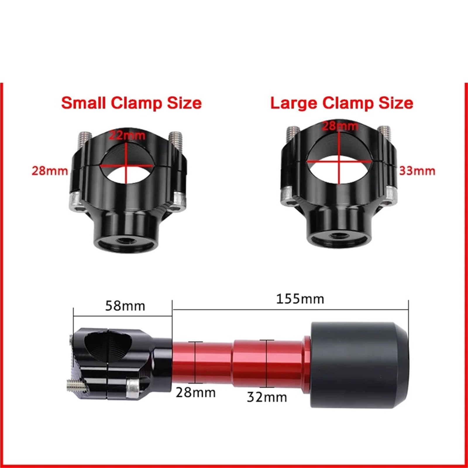 Przednie tylne koło oś widelca suwaki Uniwersalne akcesoria motocyklowe Zacisk Crash Protector Suwaki ramy motocykla Crash Pad(28-33mm C BK 1Pair)