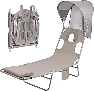Backpack Folding Beach Chair with Sun Canopy 1
