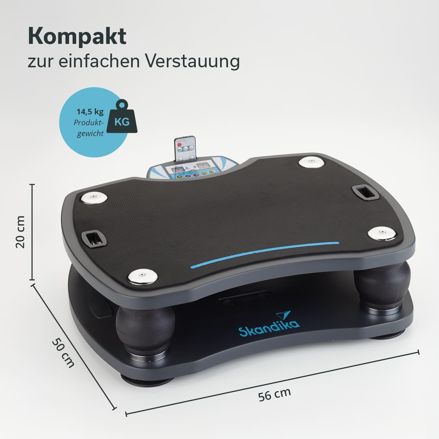 Skandika Vibrationsplatte 500 3D Vibration | große rutschsichere Fläche | 4 Programme + 20 Stufen | Fitness Von Zuhause | Inkl. Trainingsbänder, Fernbedienung + Poster | Fitness von Zuhause