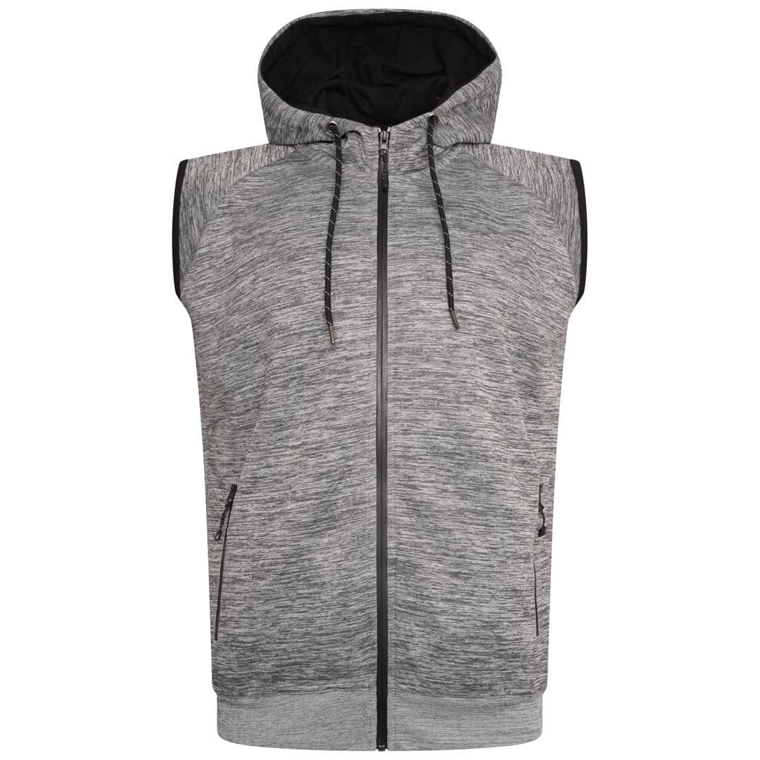 Kam Men's Grey Active Performance Sleeveless Hoody For 8XL