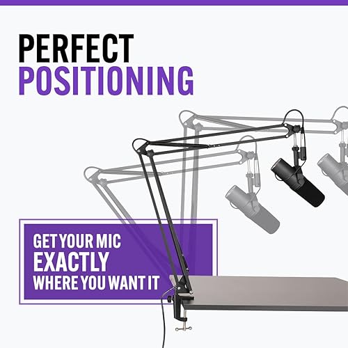 Miniatura 2 de OnStage Brazo de brazo de micrófono de difusióntransmisión en línea MBS5000 en el escenario con cable XLR
