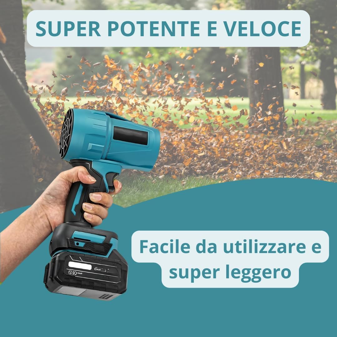 Soffiatore per Auto, asciugatrice per Auto, asciugatrice Portatile Senza Fili per Auto, asciugatrice Portatile per Auto Potente, soffiatore per Auto Turbo Glass con doppia batteria