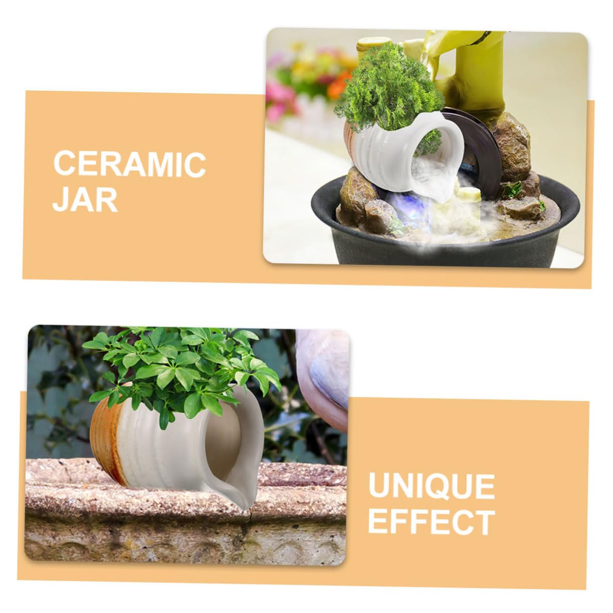 BESPORTBLE 3pezzi Fontana Decorativa Ceramica con Giara per Acquari Dispenser per Interni Ed Esterni per Parchi e Accessorio per Acquario e Zen