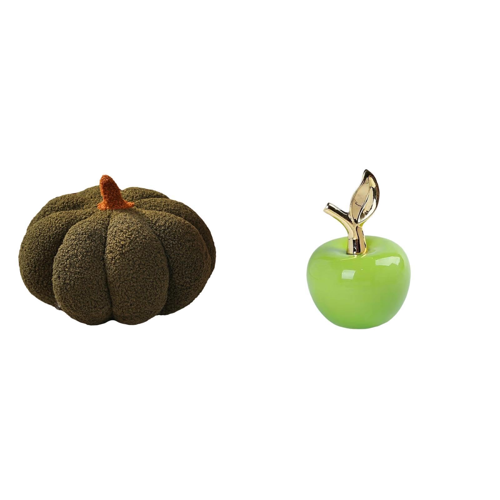 Halloween Pumpkin Plush Cushion and Ceramic Sculpture Decorative Sofa Pillow Ornament for Bedroom Cafe Study Room Holiday Decor-image-35