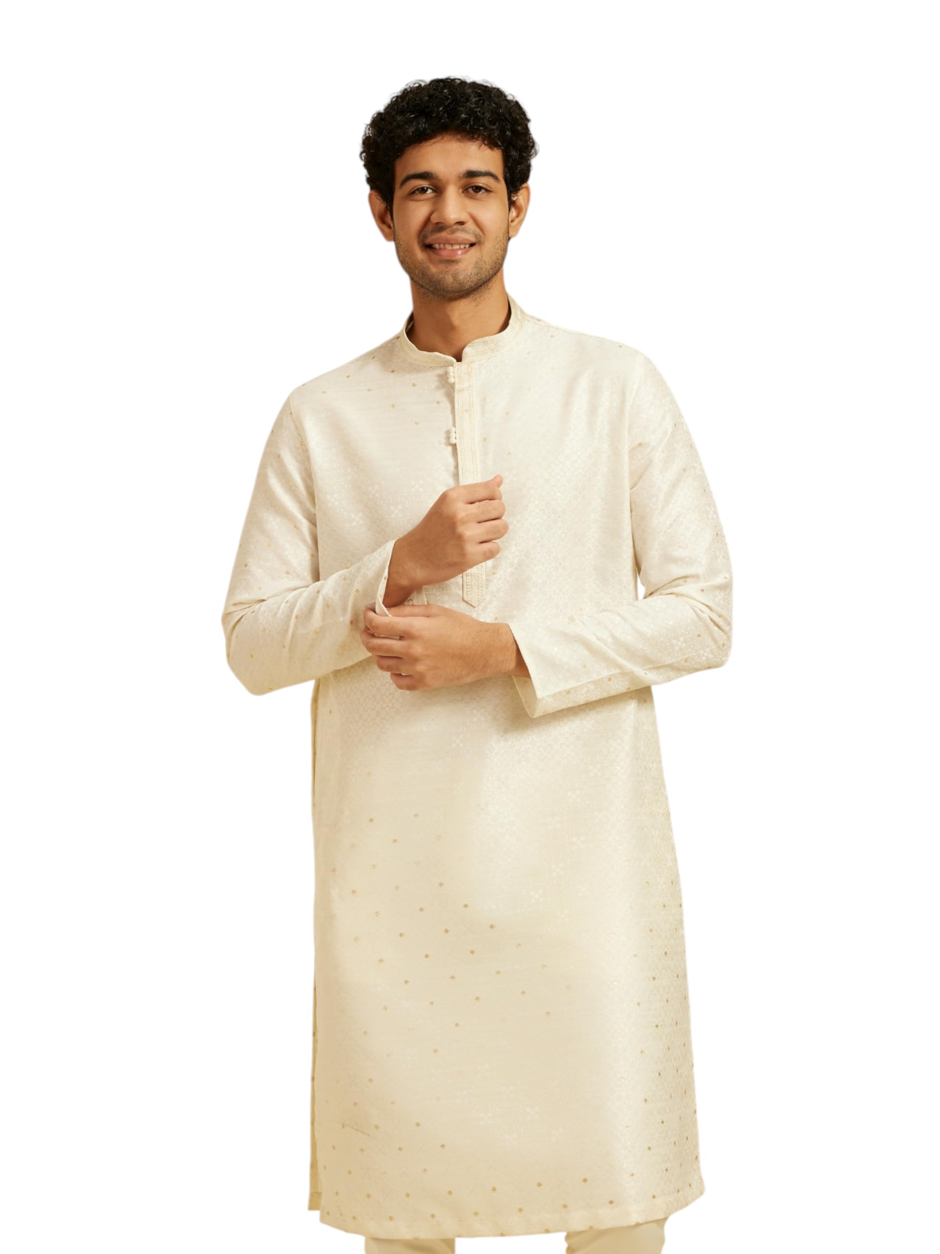 diwas by manyavar Men's Art Silk Self Design Kurta (1pc)-picture-33