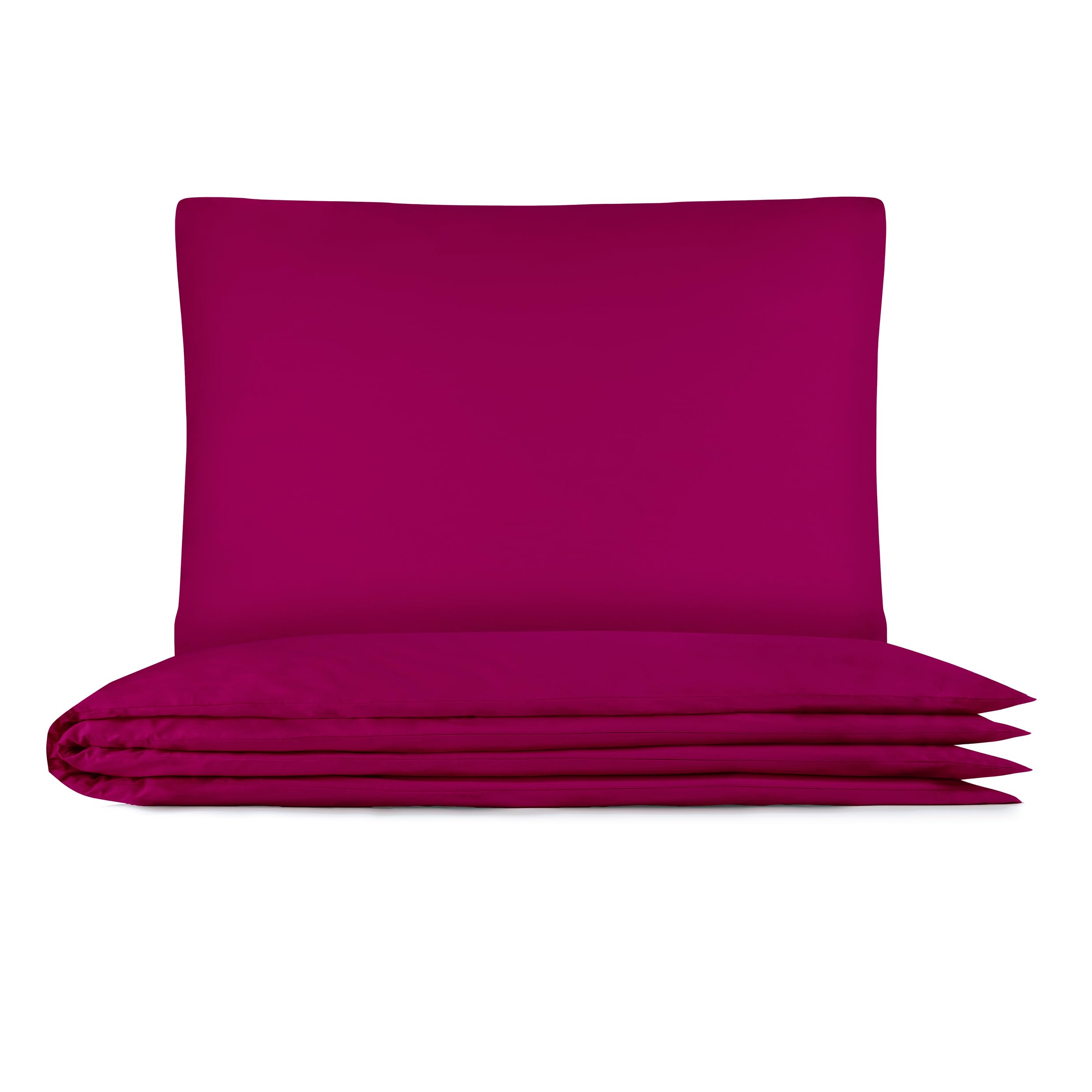 VEL VET HOME Beddengoed 135 x 200 cm, katoen, dekbedovertrek, 135 x 200 cm, met kussensloop 80 x 80 cm, hoge kwaliteit, beddengoedset met ritssluiting, 100% katoen, made in EU, paars, 135 x 200
