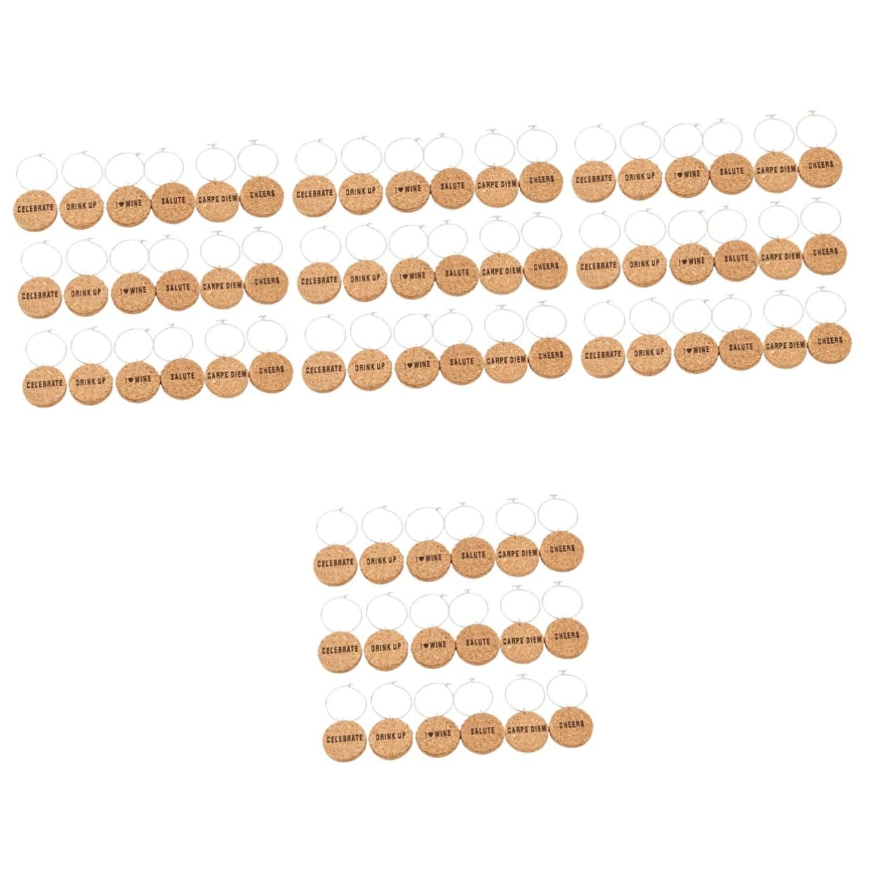 BESTOYARD 72stücke Weinglas- Aus Kork Weinmarker Für Hochzeiten Partys Zusammenkünfte Individuelle Getränkemarker Zur Identifikation Von Gläsern