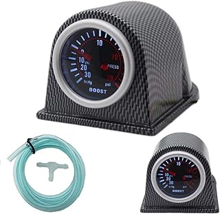 2 Inch (52mm) LED Digital Turbo Boost Pressure Pointer Gauge Meter Smoked Dials 30Psi POB