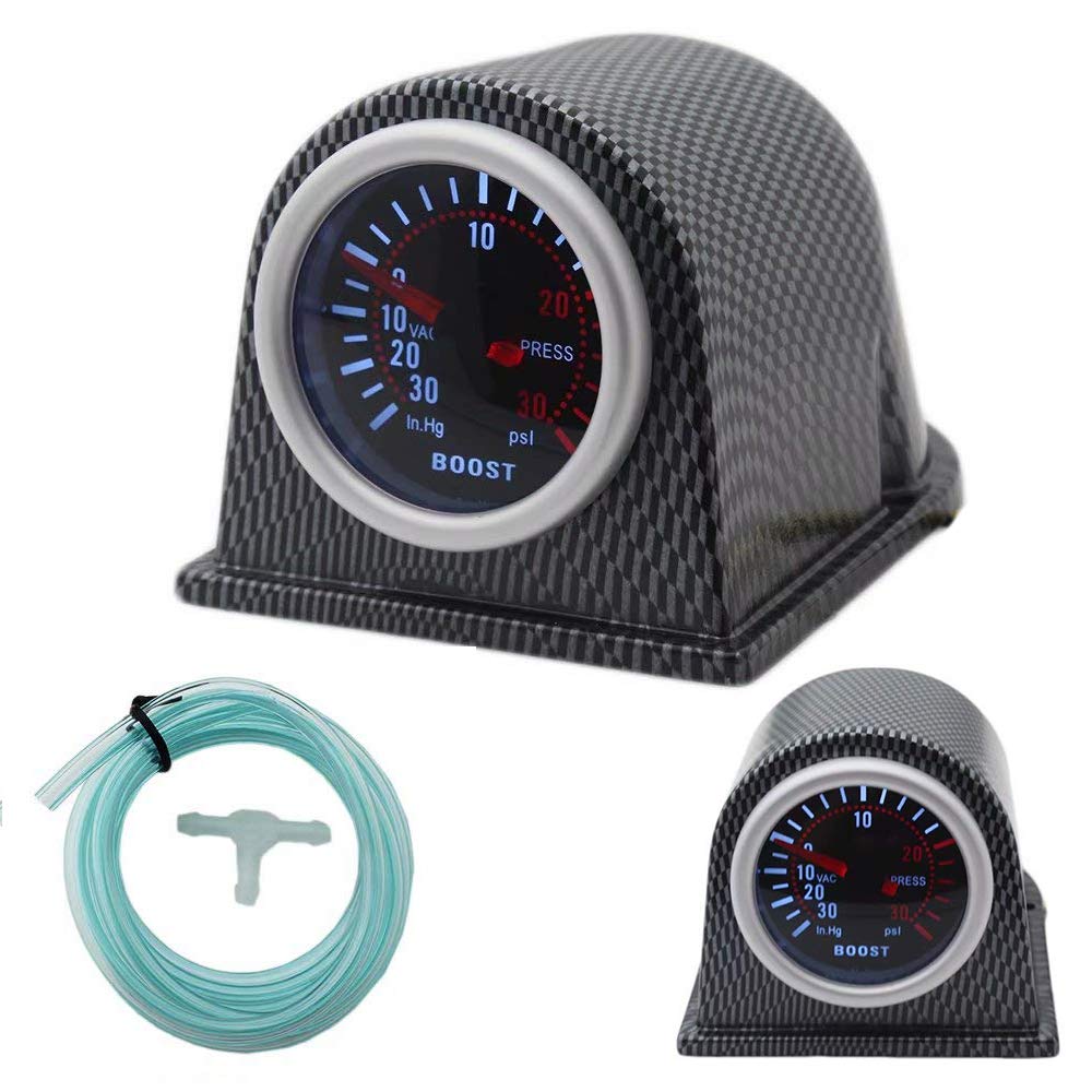 2 Inch (52mm) LED Digital Turbo Boost Pressure Pointer Gauge Meter Smoked Dials 30Psi POB