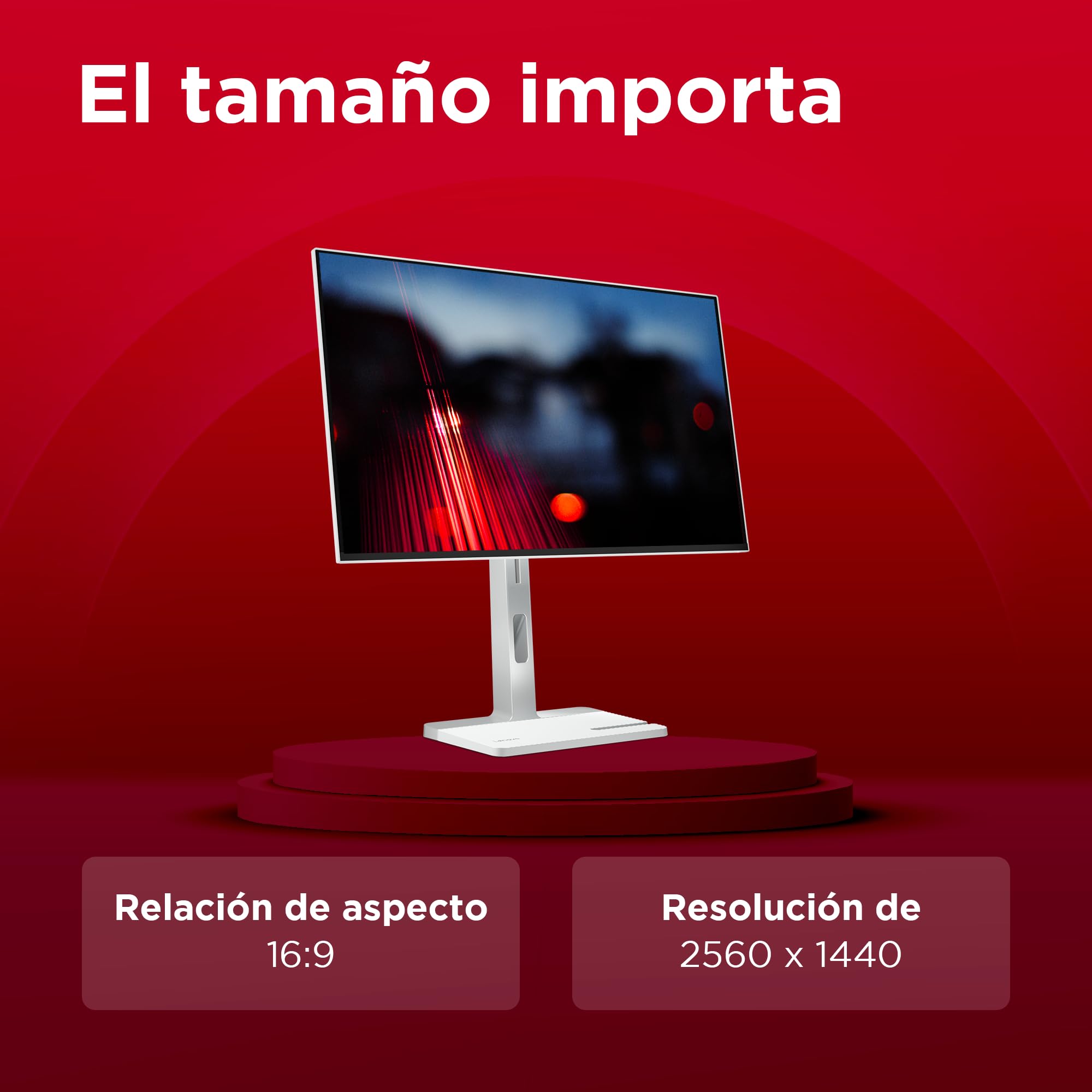Lenovo L27h-4A - Monitor QHD 27" (IPS, 4 Lados Ultrafinos, HDMI - DP - USB-C, 16:9, Tasa de Refresco 100 Hz, Tiempo Respuesta 1ms, Montaje VESA 100 mm, Ajuste Inclinación/Altura/Pivote/Giro) - Gris