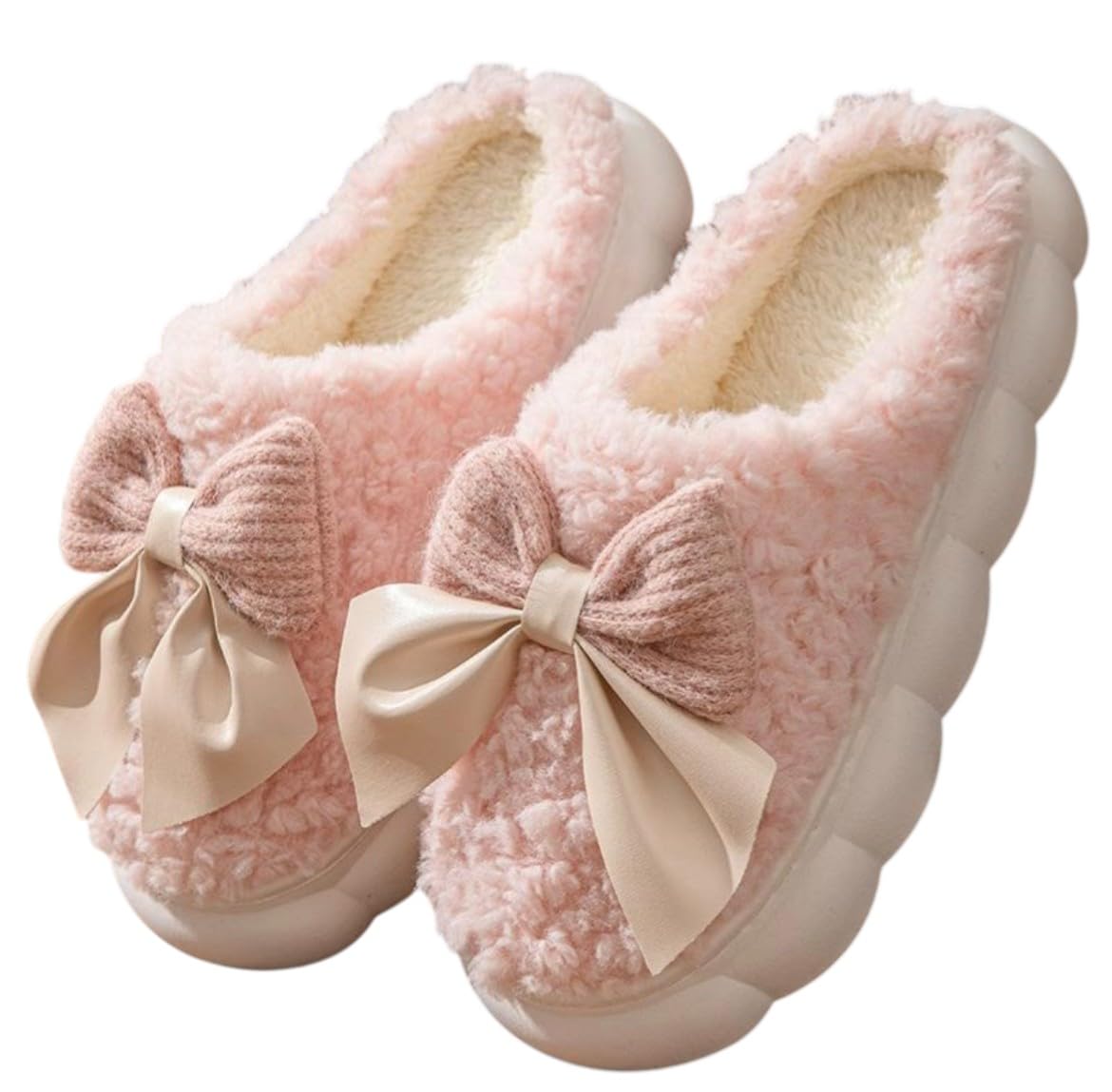 Winter Warm Plush Slippers for Women & Kids | Fluffy Furry Indoor Slides with Anti-Slip Sole | Soft Carpet & Room House Slippers | Unisex Stylish Flip-Flops (1 Pair, Size-4 to 10)-image-9