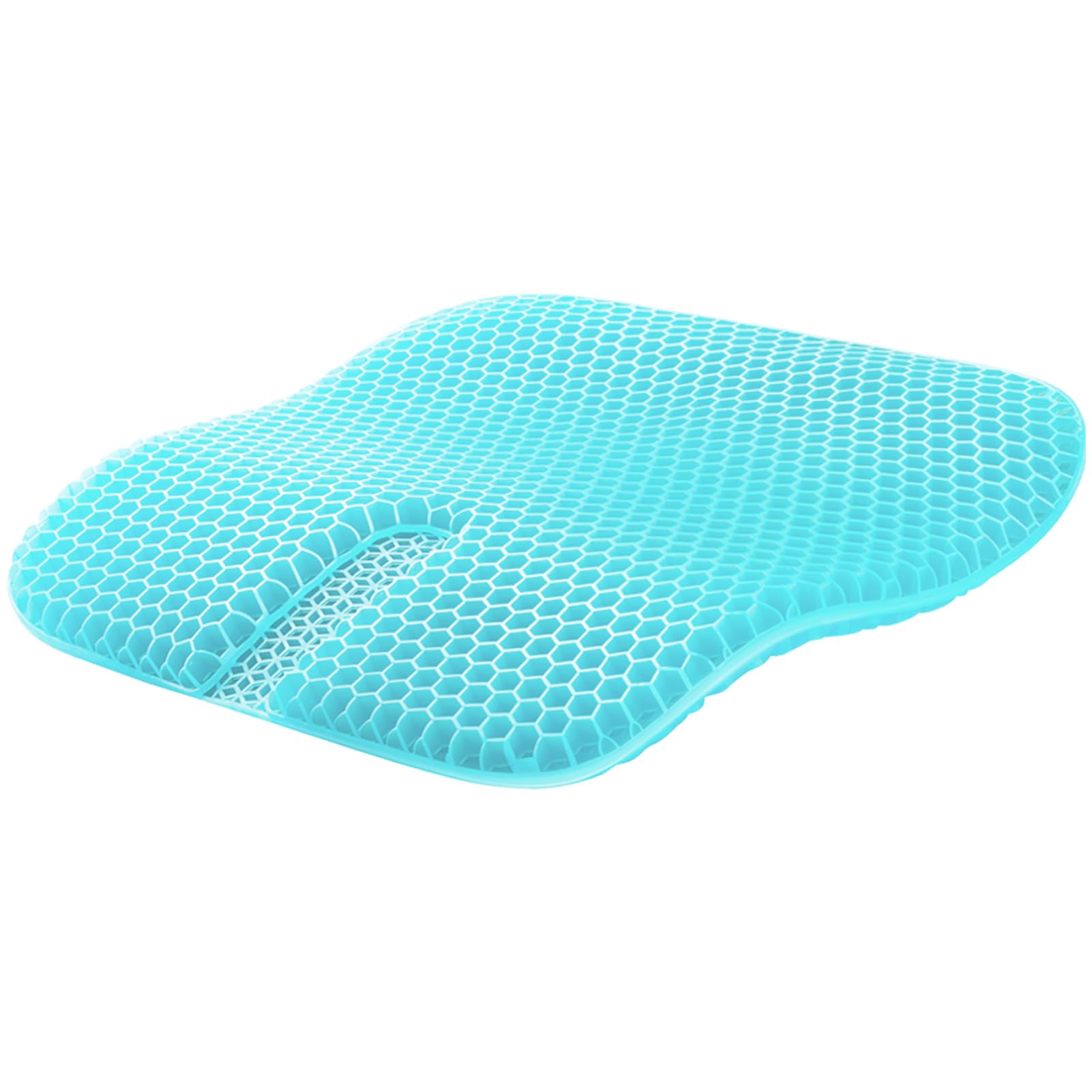 Gel Cushion U-shaped Groove for Tailbone Pain Relief Large Long Sitting Pressure Seat Cushion Breathable Non-Slip Honeycomb Seat Pad Office Home Wheelchair Desk Essential Products(light blue)