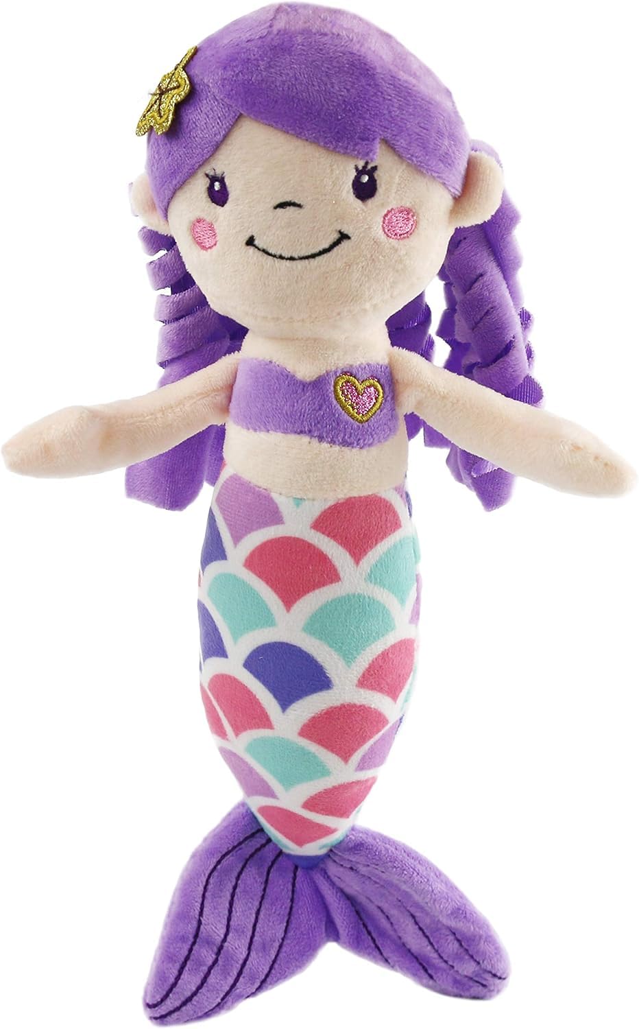 Athoinsu 12'' Purple Mermaid Stuffed Animal Soft Cute Adorable Mermaid Princess Plush Toy Doll Birthday Children's Day Decors for Toddler Girls (